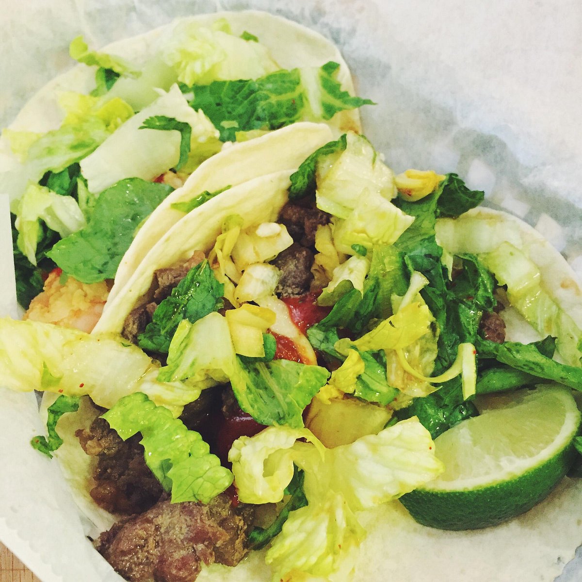 Hankook Taqueria signature dishes Bulgogi Beef TacosSpicy Pork TacosSesame FriesBibimbap